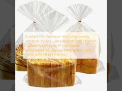 Отличное формирование пленки и долговечное сцепление Стирен - акриловая сополимерная эмульсия, подходящая для всех видов высококачественных чернил на водной основе, гравюры и LDPE, HDPE, OPP, PP, PET;